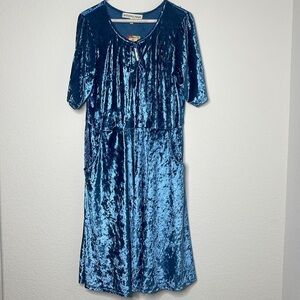 NWT | Paisley Raye | Blue Crushed Velvet Dress | Sz 0X